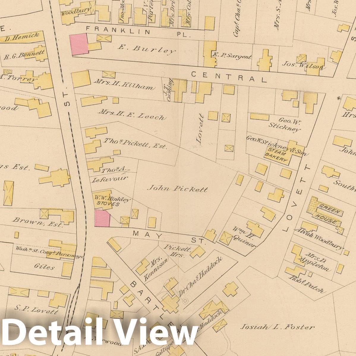Historic Map : Atlas of Beverly, MA, Beverly 1880 Plate C , Vintage Wall Art