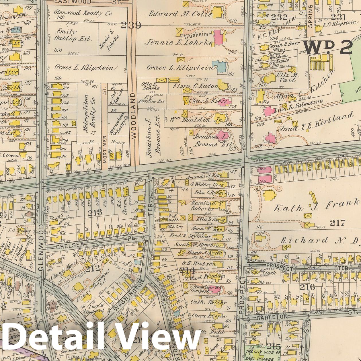 Historic Map : Atlas Oranges, East Orange 1911 Plate 008 , Vintage Wall Art