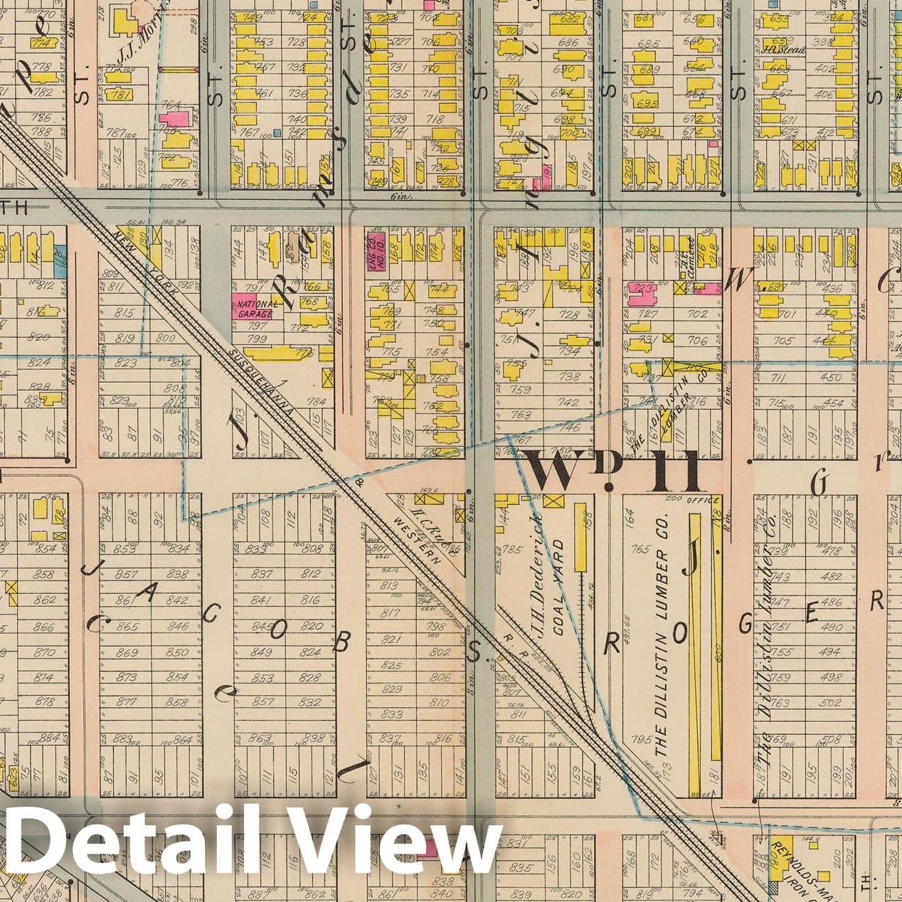 Historic Map : Atlas City of Paterson, New Jersey, Paterson 1915 Plate 014 , Vintage Wall Art