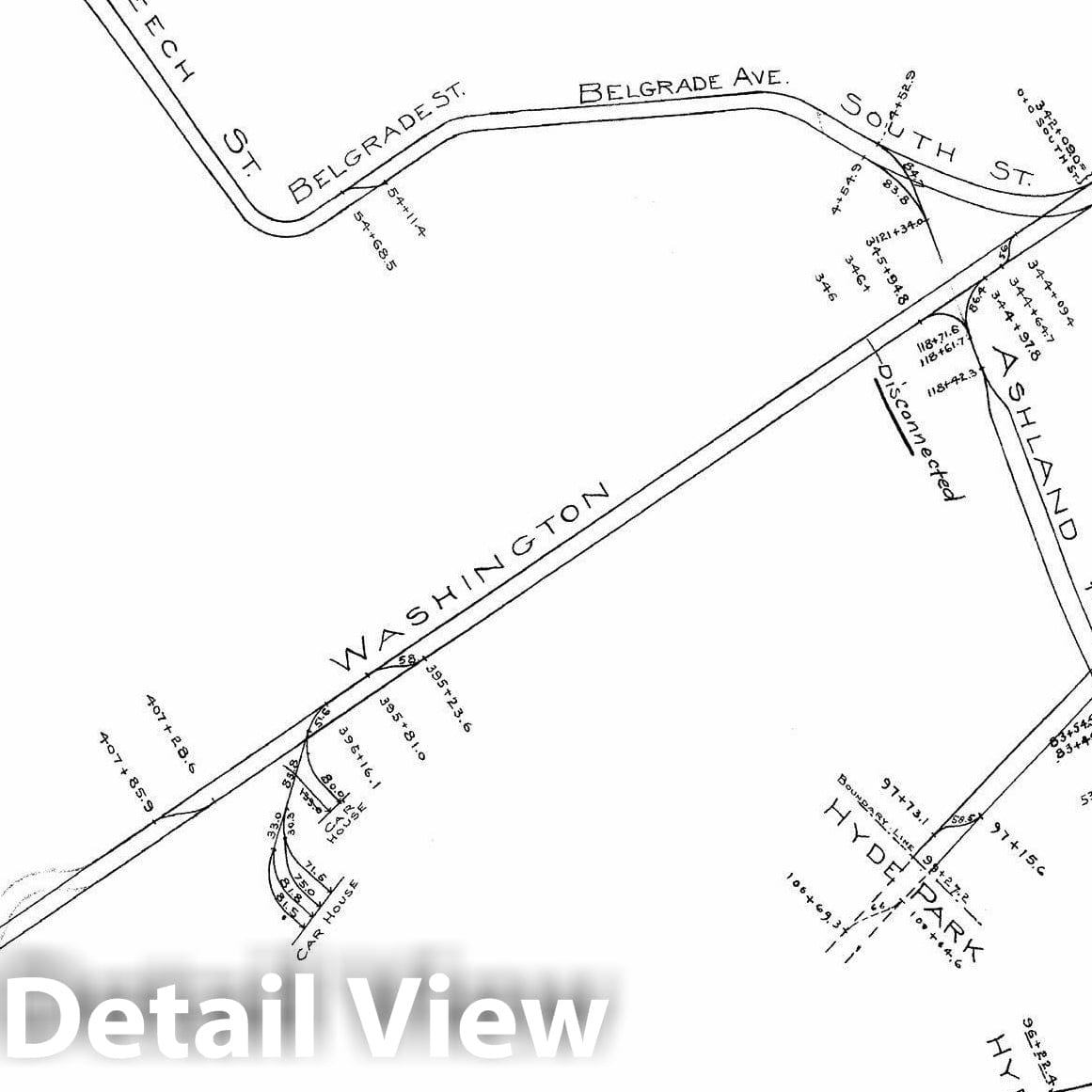 Historic Map : Boston Elevated Railway Track Plans, West Roxbury 1899-1915 Plate 037 , Vintage Wall Art