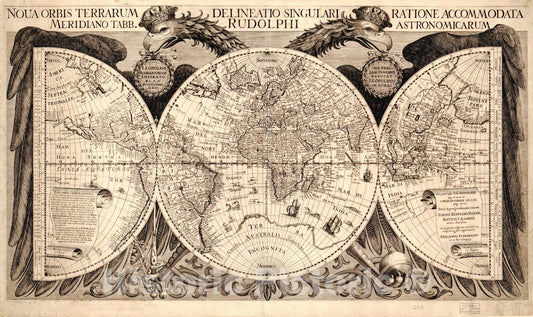 Historic Map : The World 1630 , Vintage Wall Art