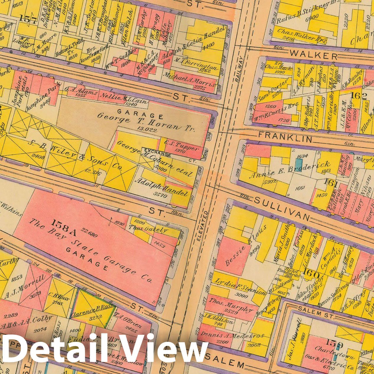 Historic Map : Atlas City of Boston: Charlestown and East Boston, Charlestown 1922 Plate 012 , Vintage Wall Art