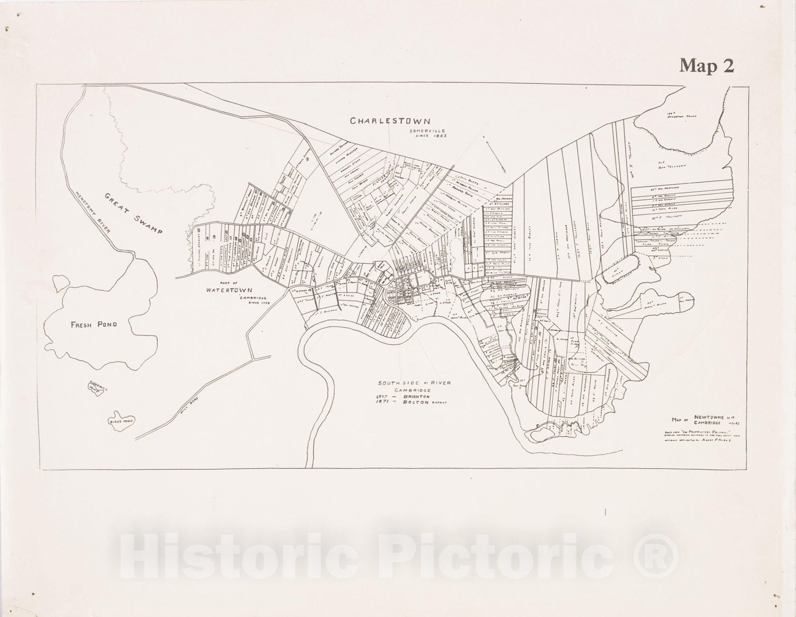Historic Map : Cambridge 1639 , Vintage Wall Art