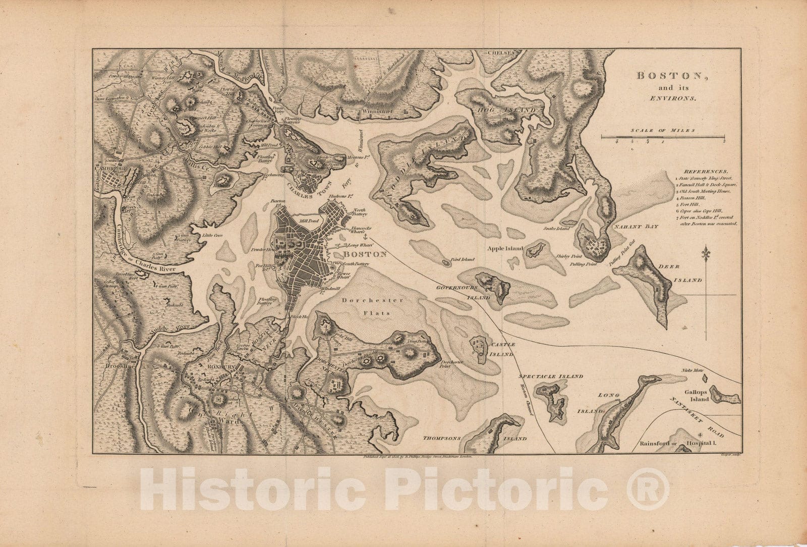 Historic Map : Boston 1806 , Vintage Wall Art