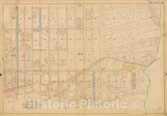 Historic Map : Robinson's Atlas City of Brooklyn, NY, Brooklyn 1886 Plate 026 , Vintage Wall Art