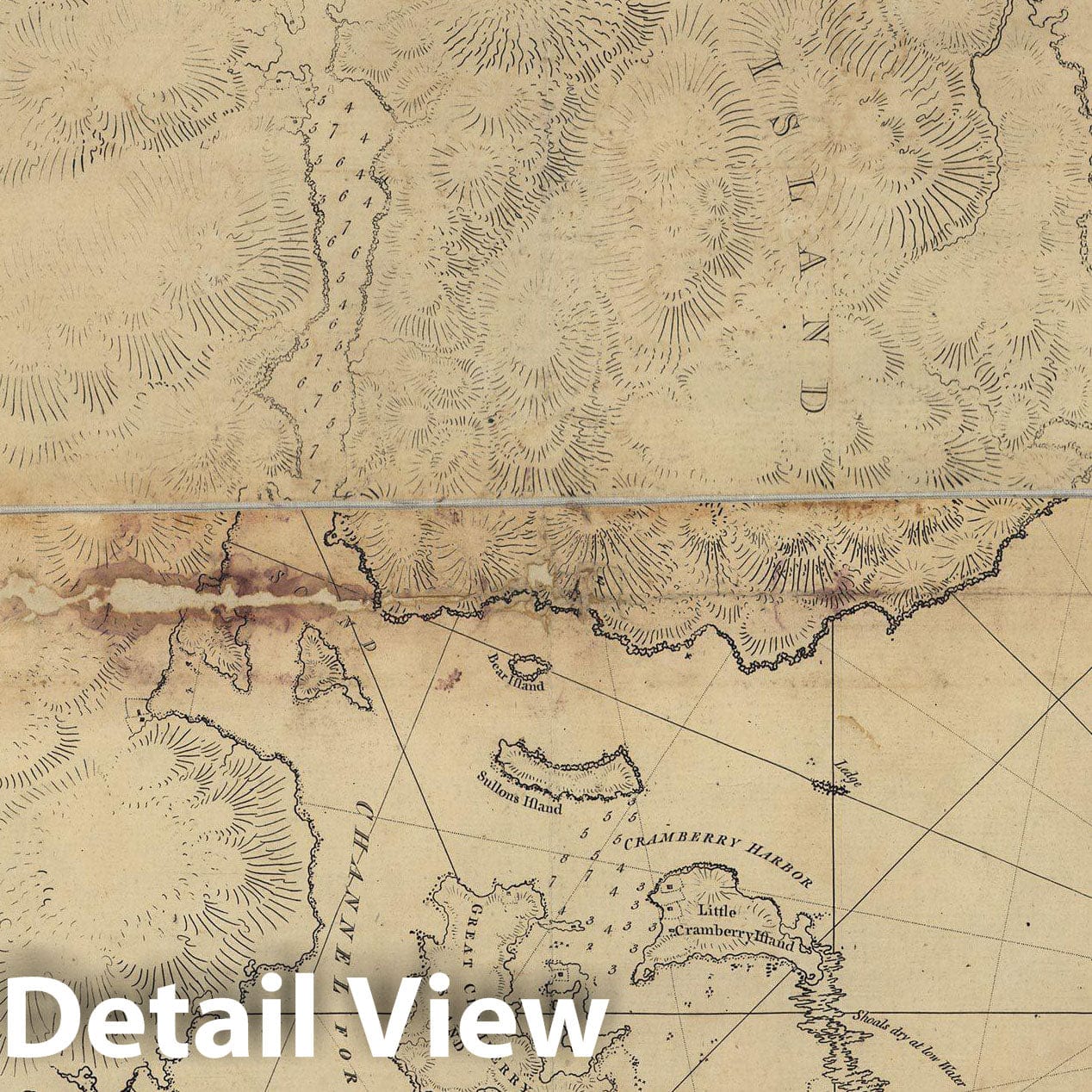 Historic Map : 18th Century Coastal Charts, Mount Desert Island 1776 Topographic Map , Vintage Wall Art