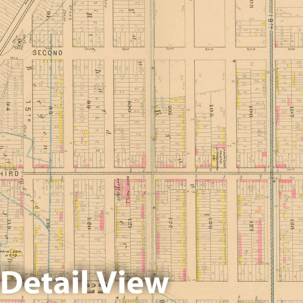 Historic Map : Atlas Entire City of Brooklyn Complete in One Volume, Brooklyn 1880 Plate 014 , Vintage Wall Art