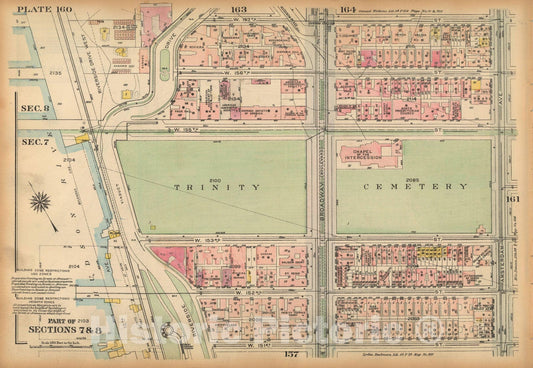 Historic Map : Land Book of the Borough of Manhattan, City of NY, Manhattan 1925 Plate 160 , Vintage Wall Art