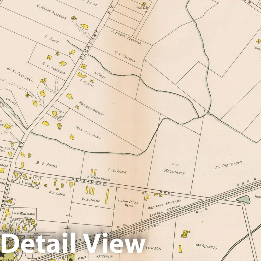 Historic Map : Atlas of Middlesex County, Massachusetts, Belmont 1889 , Vintage Wall Art