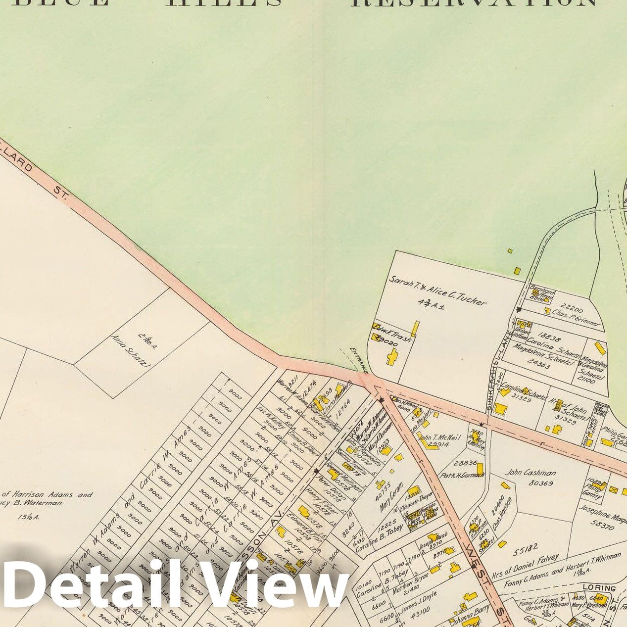 Historic Map : Atlas City of Quincy, Quincy 1907 Plate 029 , Vintage Wall Art