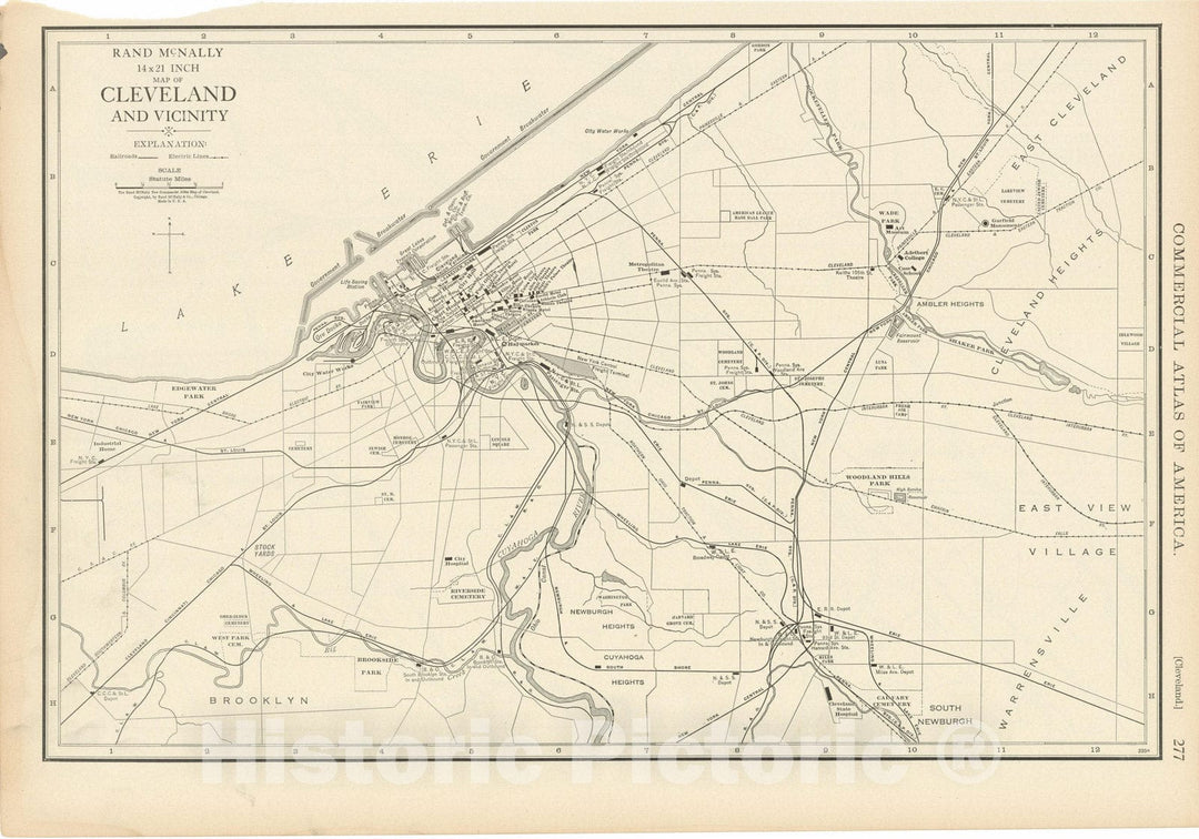 Historic Map : Commercial Atlas of America, 56th Edition, Cleveland 1925 , Vintage Wall Art