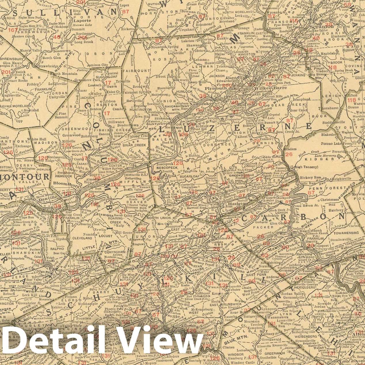 Historic Map : Pennsylvania 1925 , Vintage Wall Art