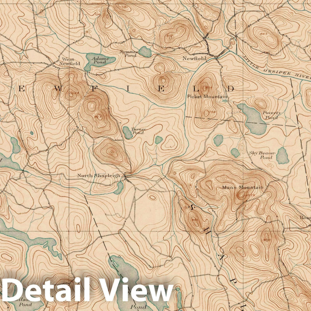 Historic Map : Atlas of Maine 1905, Acton & Limerick & Newfield & North Shapleigh 1905 Topographic Map , Vintage Wall Art