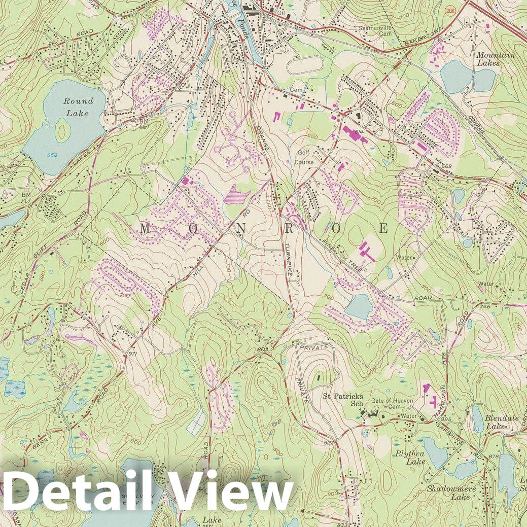 Historic Map : USGS 7.5 Minute Sheets and Quadrangles, Monroe 1981 Topographic Map , Vintage Wall Art