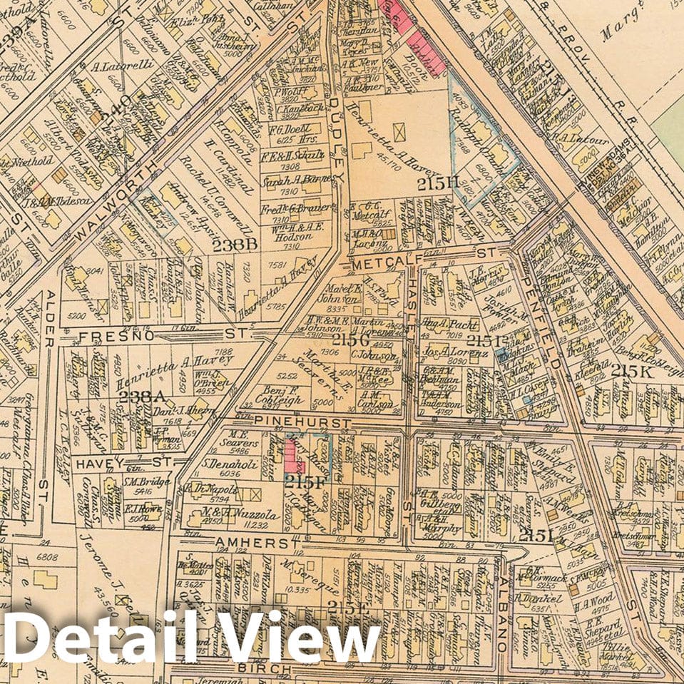 Historic Map : Atlas City of Boston, West Roxbury, Roslindale 1924 Plate 018 , Vintage Wall Art