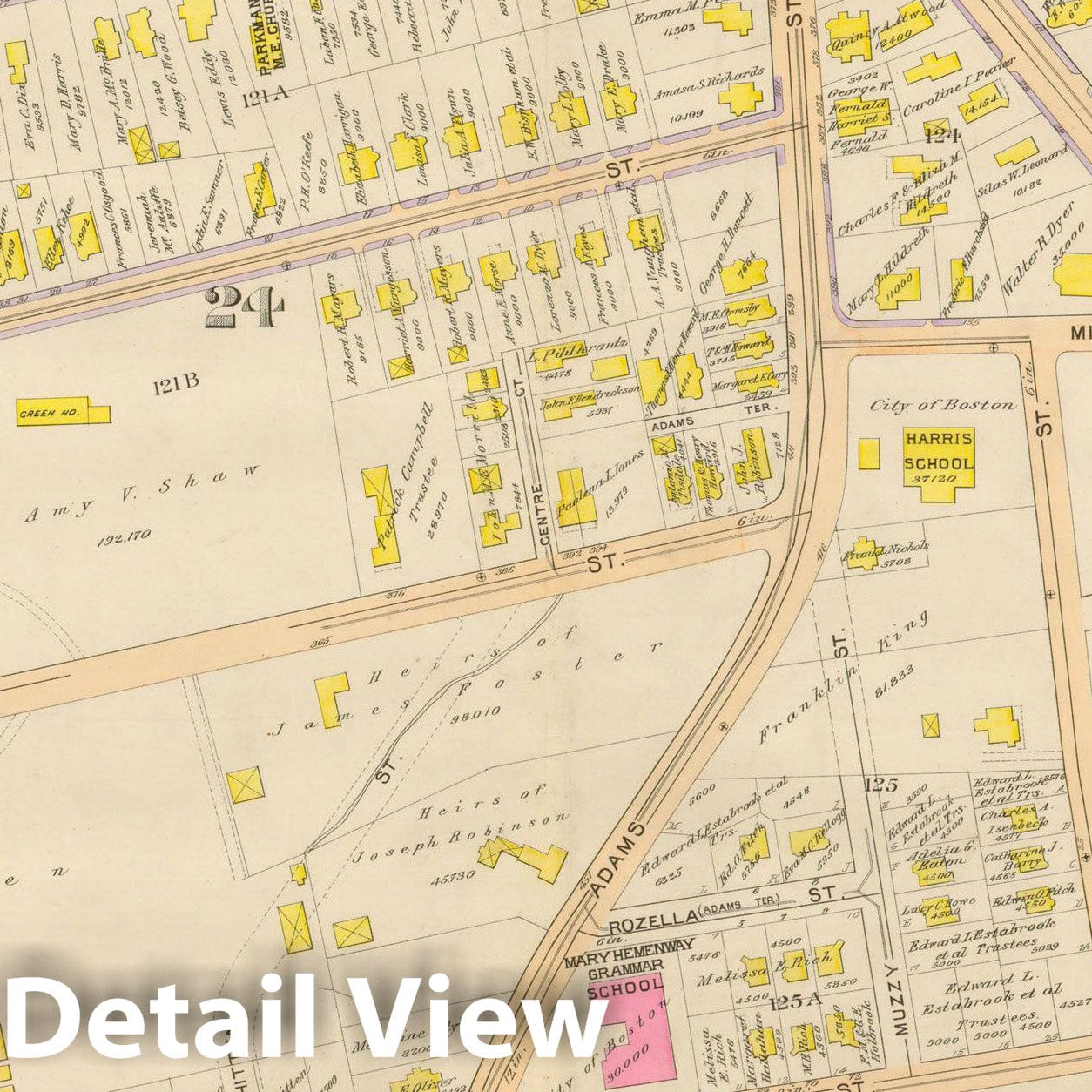 Historic Map : Atlas City of Boston, Vol. 5, Dorchester, Dorchester 1898 Plate 021 , Vintage Wall Art