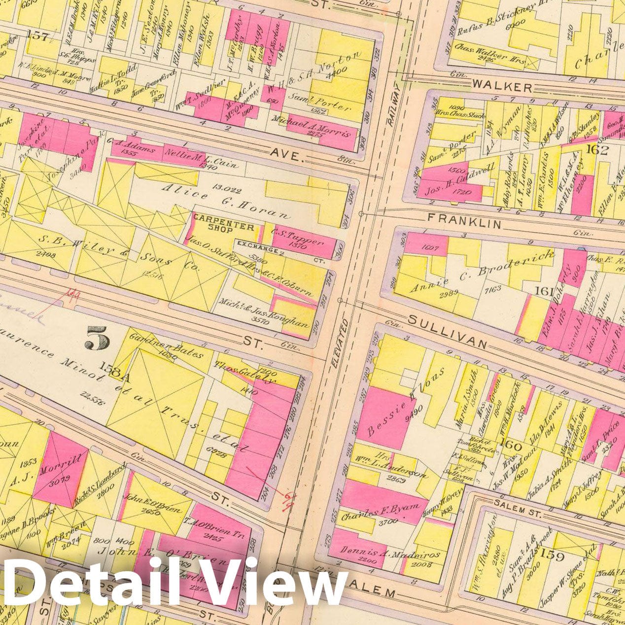 Historic Map : Atlas City of Boston: Charlestown and East Boston, Charlestown 1912 Plate 012 , Vintage Wall Art