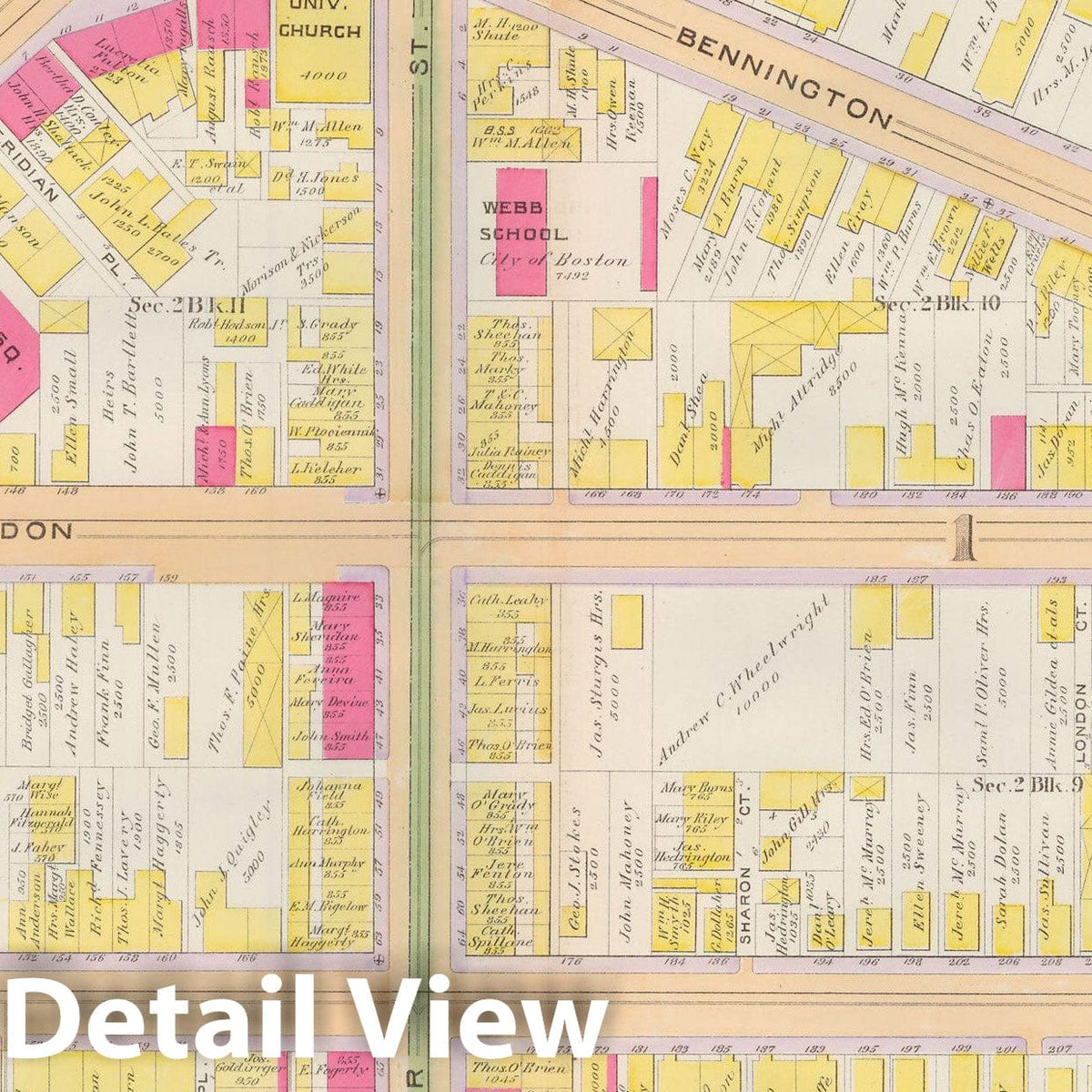 Historic Map : Atlas City of Boston, Vol. 9, East Boston 1892 Plate 012 , Vintage Wall Art