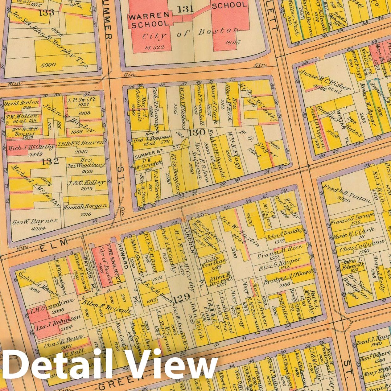 Historic Map : Atlas City of Boston: Charlestown and East Boston, Charlestown 1922 Plate 009 , Vintage Wall Art