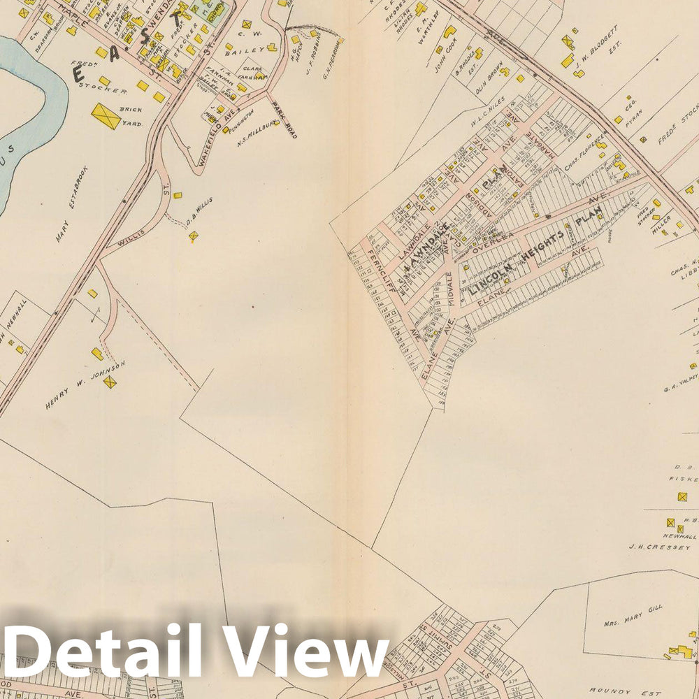 Historic Map : Atlas of Lynn, Swampscott and Saugus, Saugus 1909 Plate 024 , Vintage Wall Art