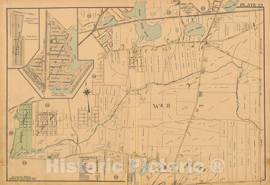 Historic Map : Atlas City of Springfield and The Town of Longmeadow 1910 Plate 023 , Vintage Wall Art