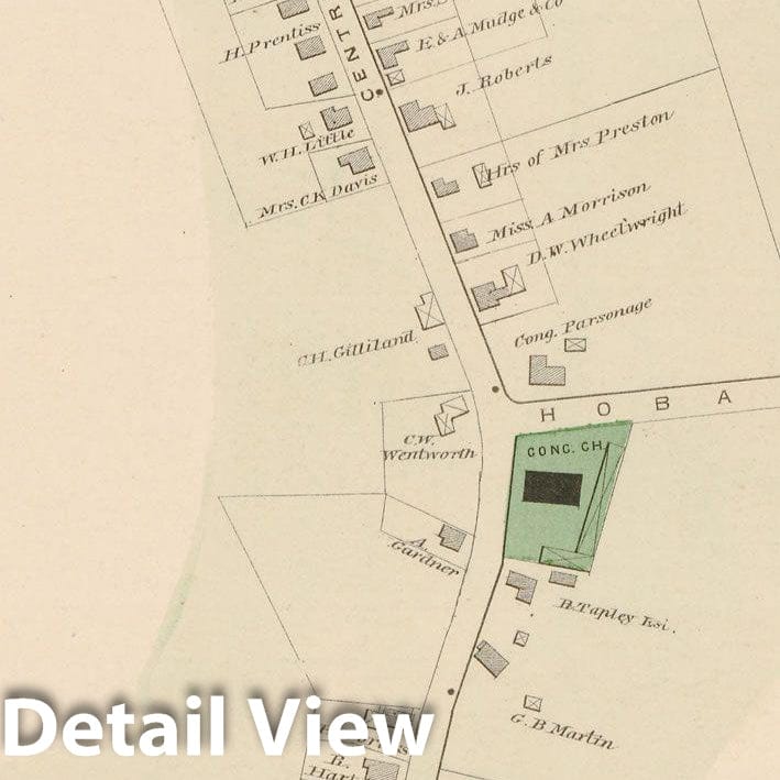 Historic Map : Atlas of Essex County, Danvers 1884 , Vintage Wall Art