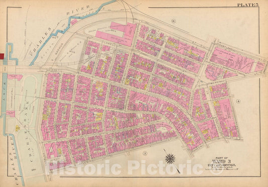 Historic Map : Atlas City of Boston: Boston Proper and Back Bay, Boston 1928 Plate 005 , Vintage Wall Art