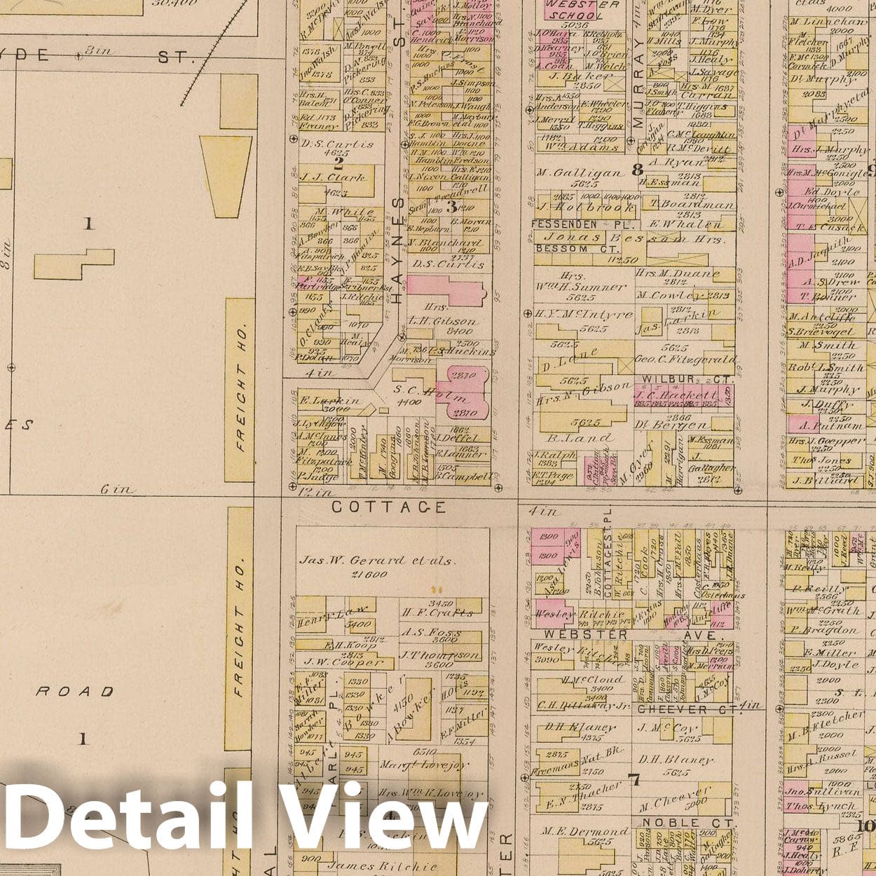 Historic Map : Atlas of East Boston, 1884 Plate M , Vintage Wall Art