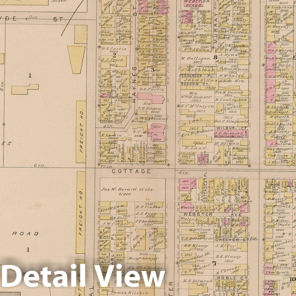 Historic Map : Atlas of East Boston, 1884 Plate M , Vintage Wall Art