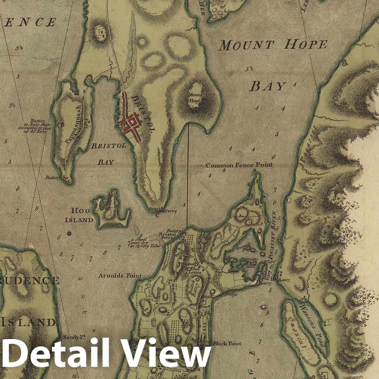 Historic Map : 18th Century Coastal Charts, Narraganset Bay 1777 Topographic Map , Vintage Wall Art