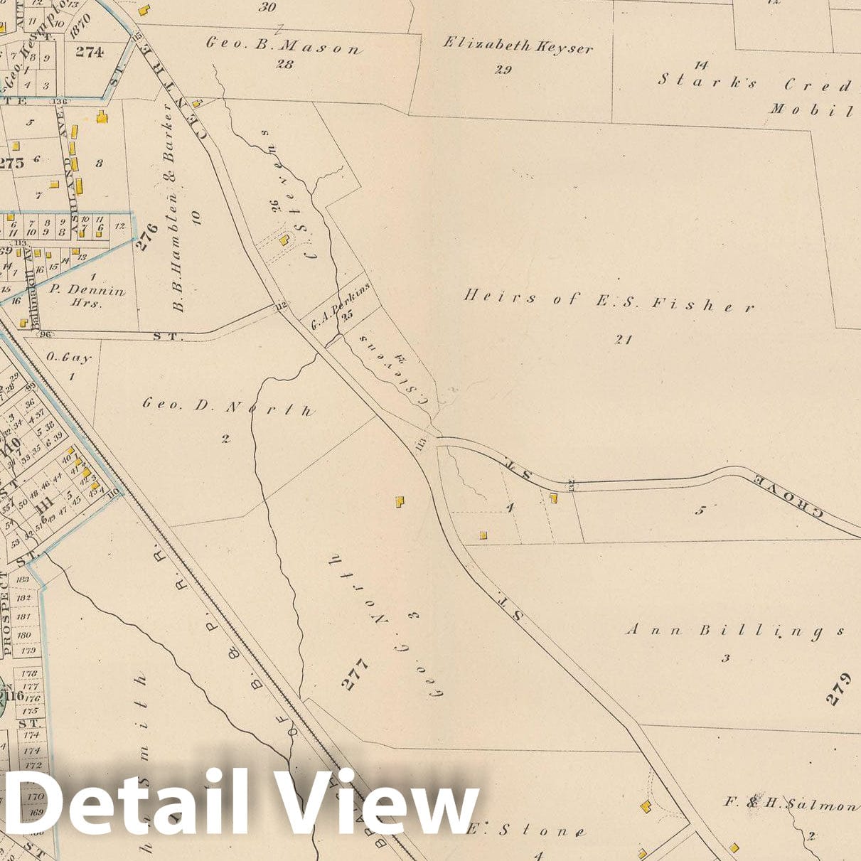 Historic Map : City Atlas of Boston, Massachusetts, West Roxbury 1882 Plate 026 , Vintage Wall Art