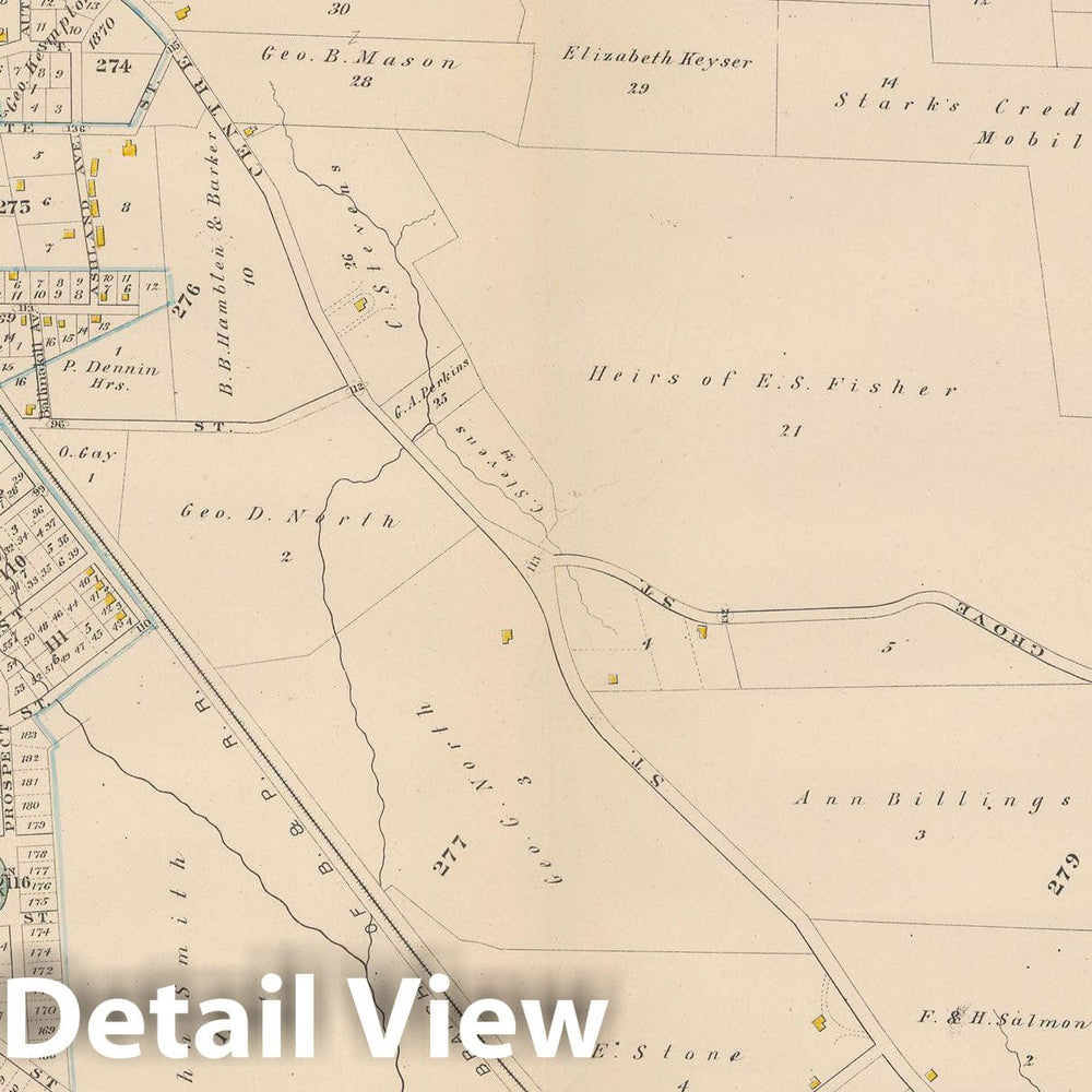 Historic Map : City Atlas of Boston, Massachusetts, West Roxbury 1882 Plate 026 , Vintage Wall Art