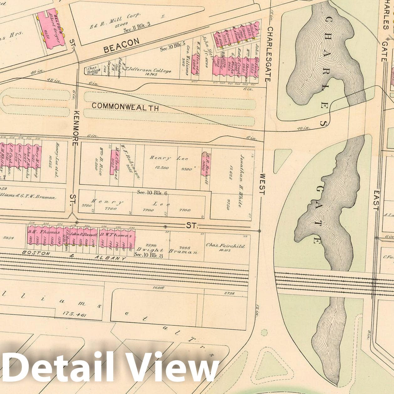 Historic Map : Boston 1895 Plate 025 , Atlas City of Boston Proper & Roxbury , Vintage Wall Art