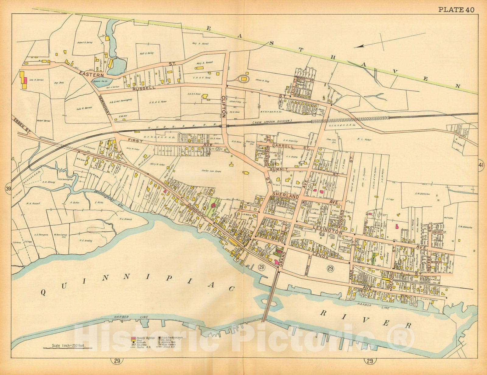 Historic Map : Atlas of New Haven Connecticut, New Haven 1911 Plate 040 , Vintage Wall Art