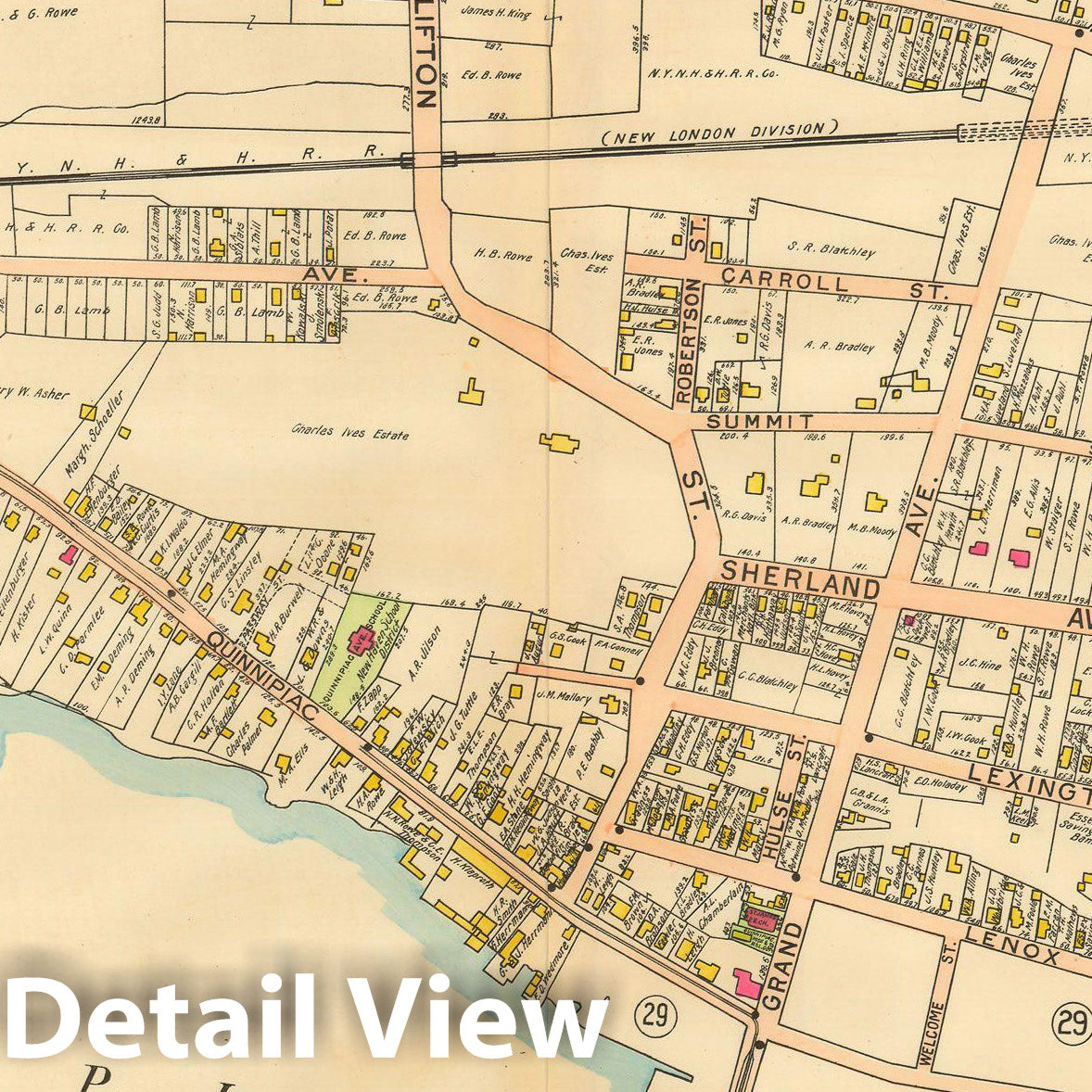 Historic Map : Atlas of New Haven Connecticut, New Haven 1911 Plate 040 , Vintage Wall Art