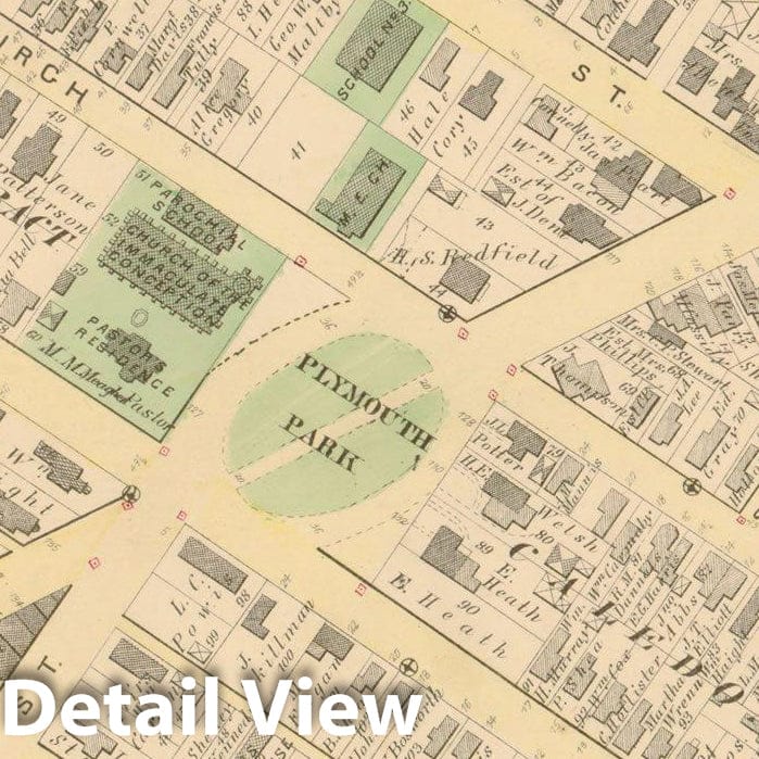 Historic Map : Atlas of Rochester, NY, Rochester 1875 Plate 006 , Vintage Wall Art