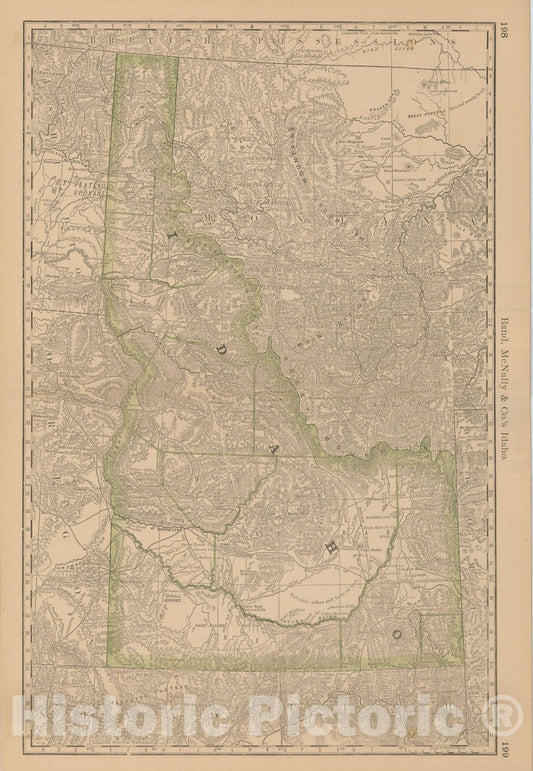 Historic Map : Idaho 1877 , Business Atlas of the USA , Vintage Wall Art