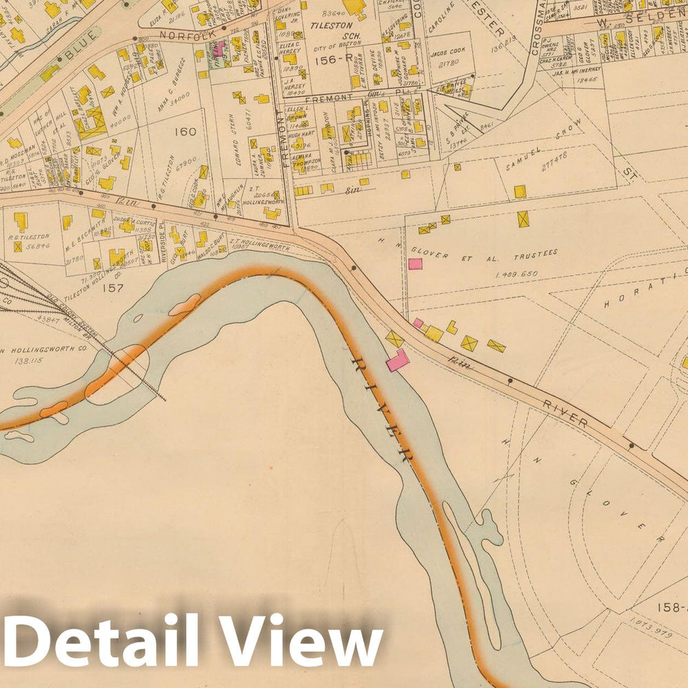 Historic Map : Atlas of Dorchester, West Roxbury and Brighton, Dorchester 1899 Plate 012 , Vintage Wall Art