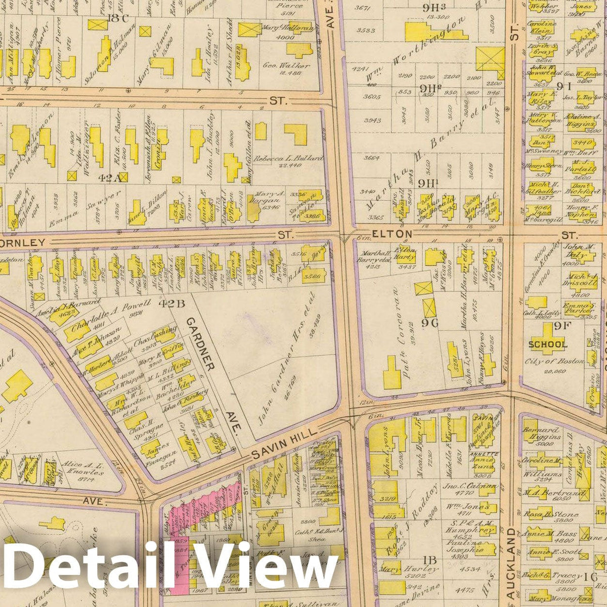 Historic Map : Atlas City of Boston, Vol. 5, Dorchester, Dorchester 1898 Plate 005 , Vintage Wall Art