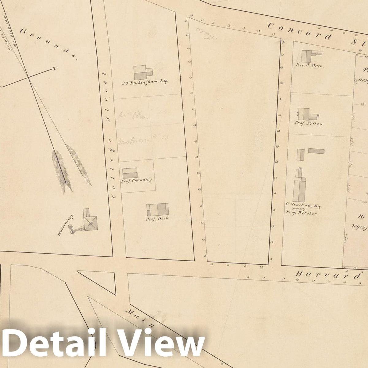 Historic Map : Plan of Building Lots - Land of Chief Justice Dana , Vintage Wall Art