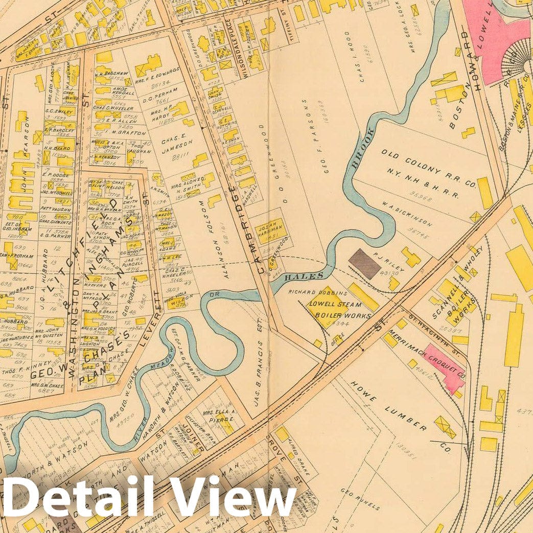 Historic Map : Atlas City of Lowell, 1896 Plate 015 , Vintage Wall Art