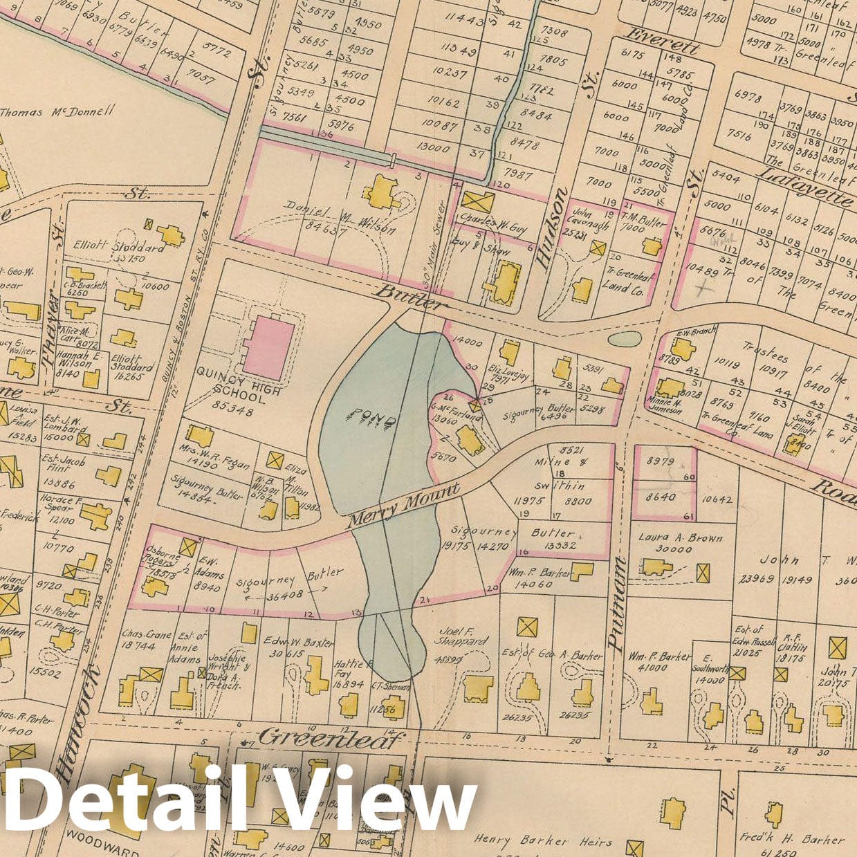 Historic Map : Atlas City of Quincy, Norfolk County, Mass., Quincy 1897 Plate 002 , Vintage Wall Art