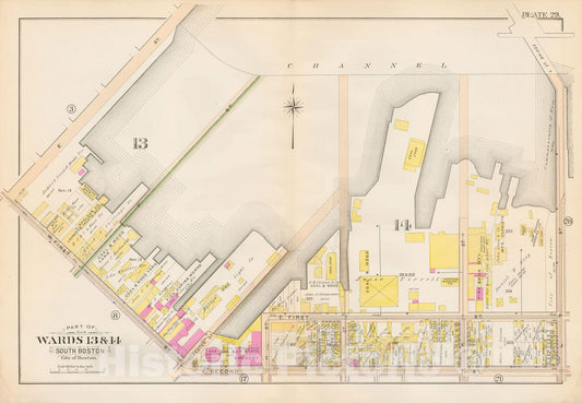 Historic Map : Atlas City of Boston, South Boston 1899 Plate 029 , Vintage Wall Art