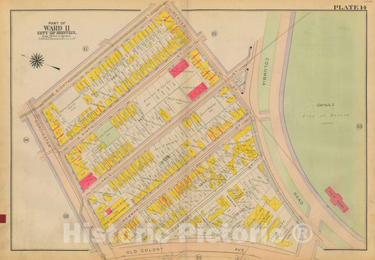 Historic Map : Atlas City of Boston: South Boston 1919 Plate 014 , Vintage Wall Art