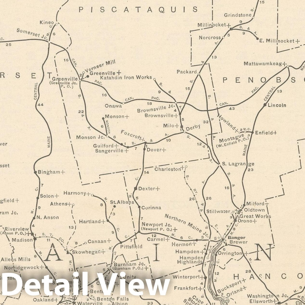 Historic Map : Maine 1925 , Vintage Wall Art