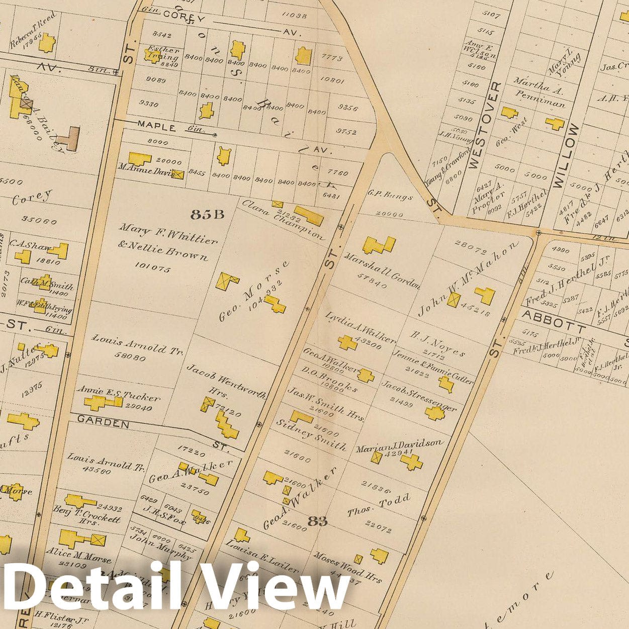 Historic Map : Atlas City of Boston, West Roxbury 1890 Plate 021 , Vintage Wall Art