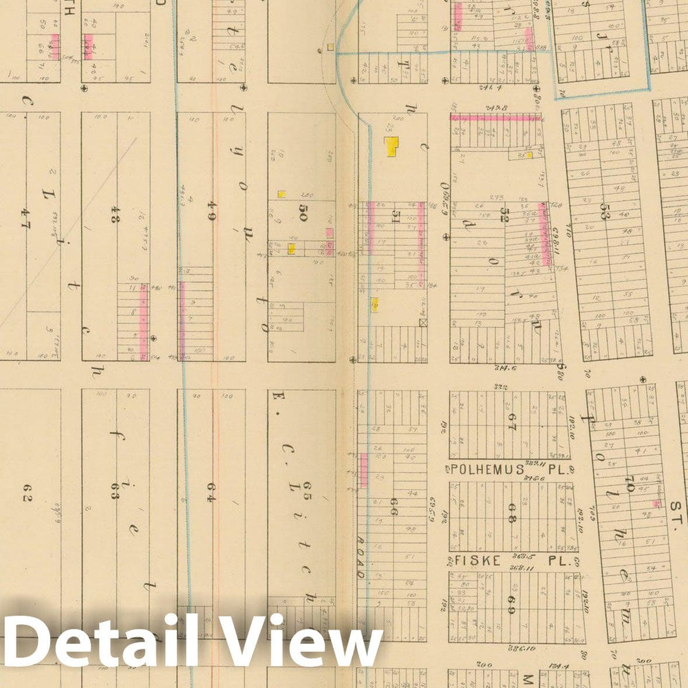 Historic Map : Atlas Entire City of Brooklyn Complete in One Volume, Brooklyn 1880 Plate 012 , Vintage Wall Art