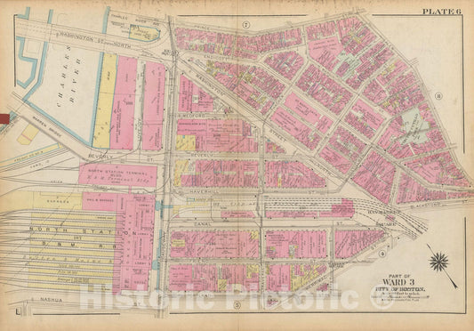 Historic Map : Atlas City of Boston: Boston Proper and Back Bay, Boston 1928 Plate 006 , Vintage Wall Art