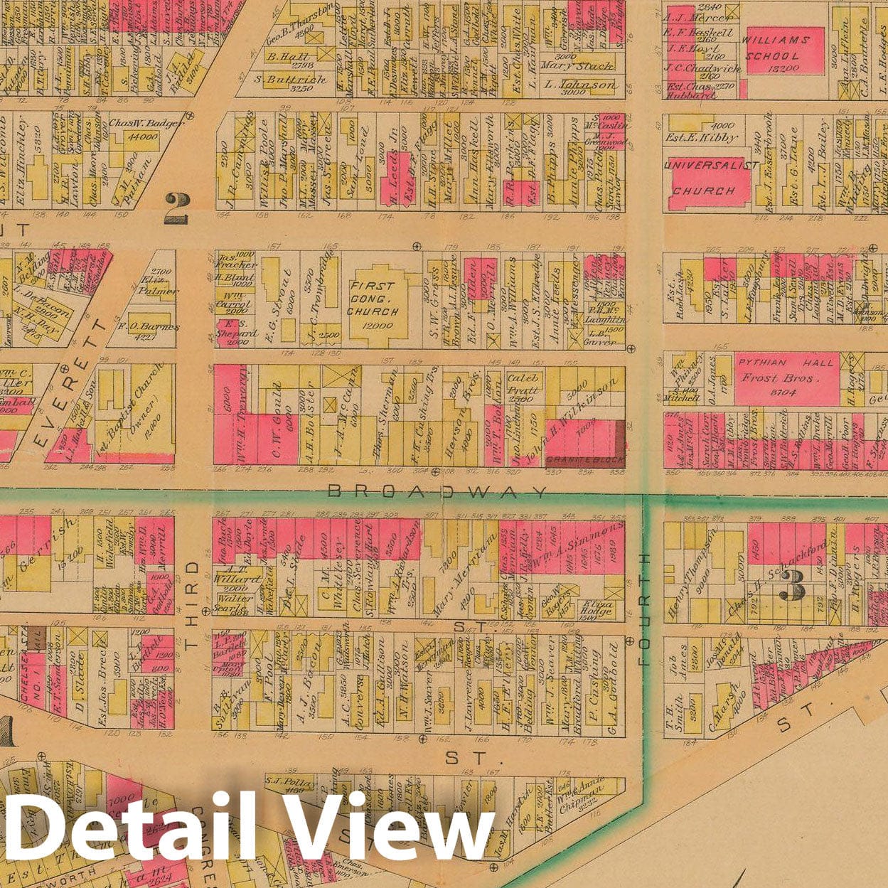 Historic Map : Atlas City of Chelsea and the Towns of Revere and Winthrop 1886 Plate B , Vintage Wall Art