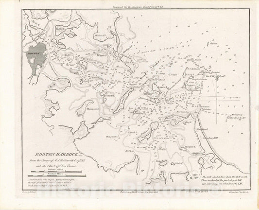 Historic Map : American Coast Pilot, 12th Edition, Boston 1842 , Vintage Wall Art